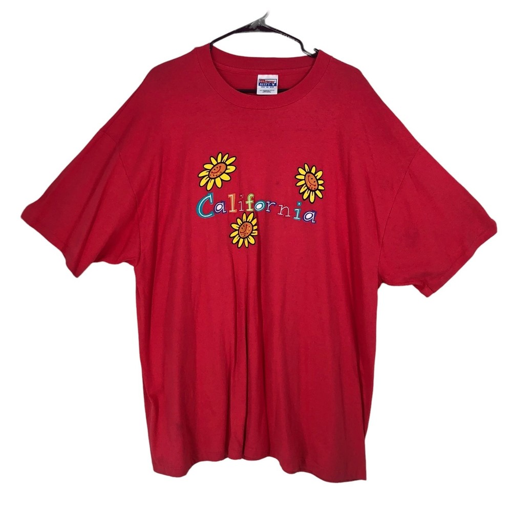 Plus Size 2X Sunny California Graphic Tee Hanes Beefy Tag